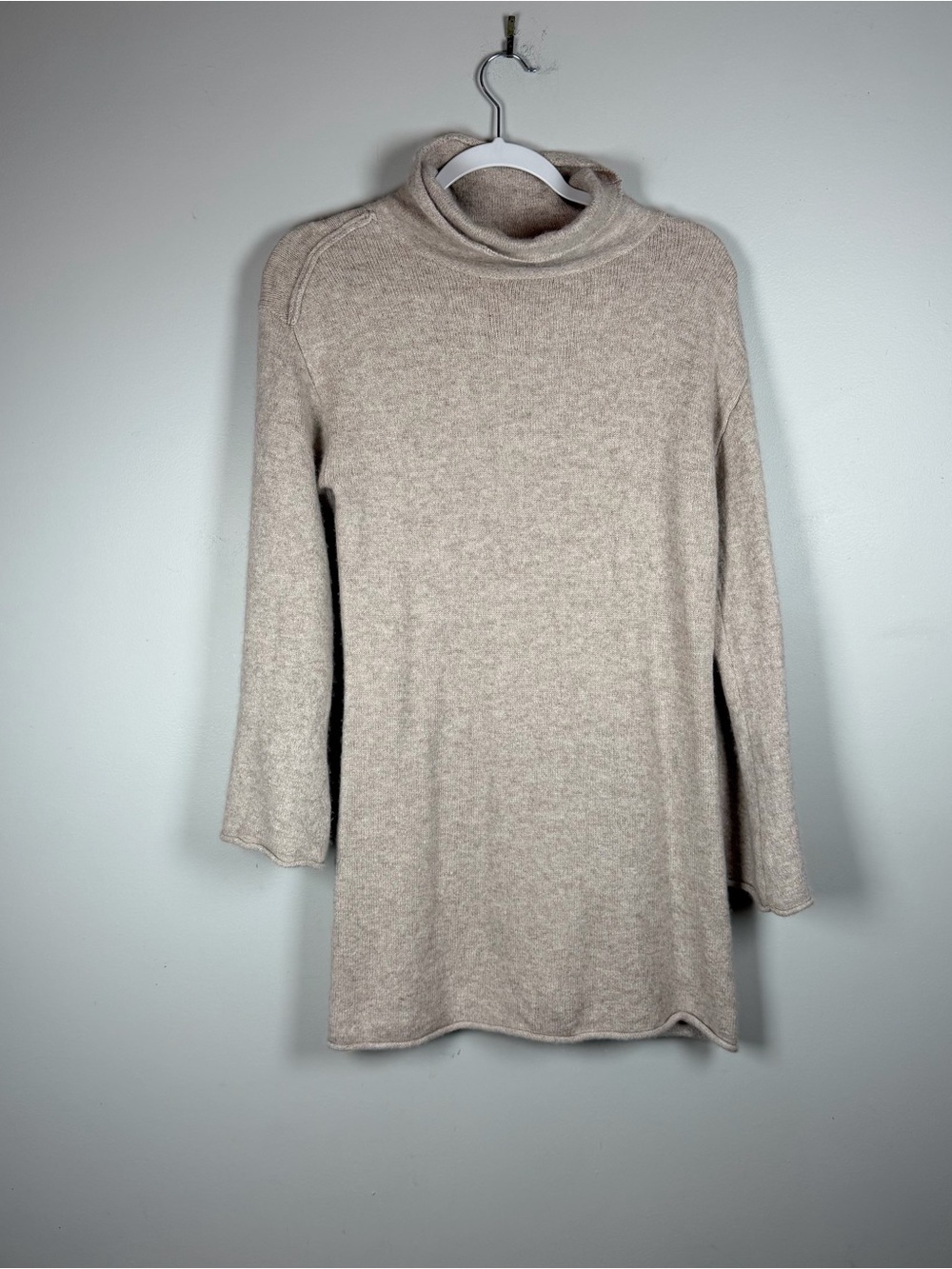 A Loves A Merino Wool Cashmere Blend Sweater Dress Cowl Neck Minimalist Large